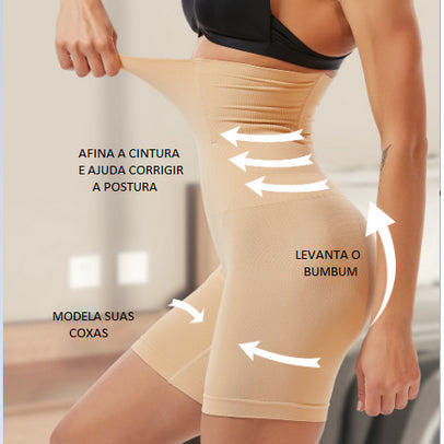 Bermuda modeladora 360º que esconde a barriga de avental a famosa diástase, vai fazer você arrasar em qualquer roupa!