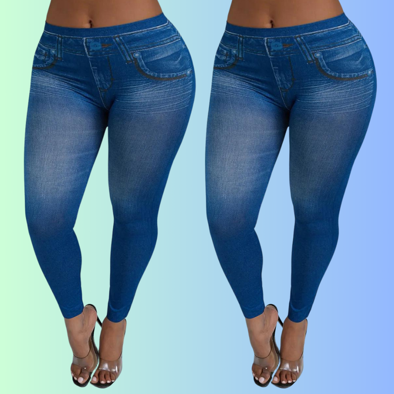 Calça LipoJeans: Leggings Skinny de Denim Feminino: Conforto Casual e Elegância em uma Peça com Estilo