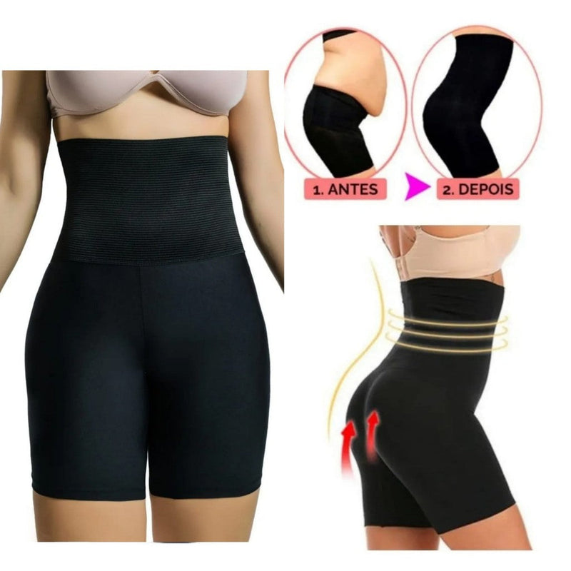 Bermuda modeladora 360º que esconde a barriga de avental a famosa diástase, vai fazer você arrasar em qualquer roupa!