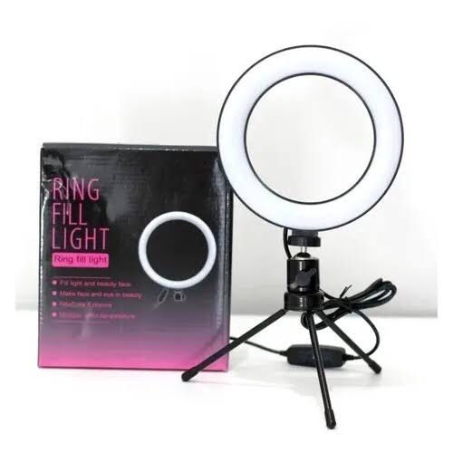 Ring Light De Mesa Iluminador De Led Tripé 8 Polegadas com