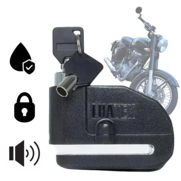 Trava Cadeado De Freio Disco Com Alarme Sonoro Para Moto