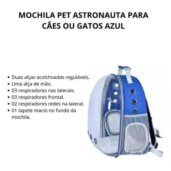 Mochila Pet Para Transporte De Cães E Gatos Visão Panorâmic