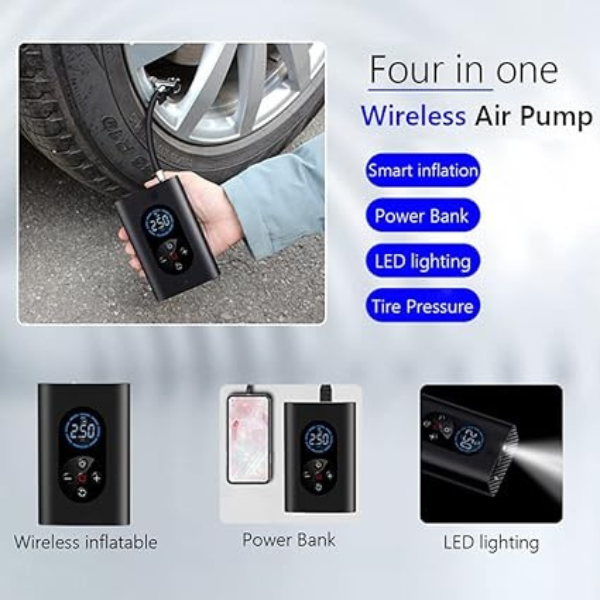 : Inflador Elétrico Pump Wireless Portable Air