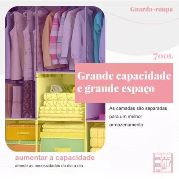 Organizadores de Roupa Dobrável 2 Portas Armário Para Organ