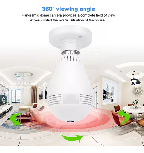 Câmera Lâmpada LED 360º WIFI Vr Cam Full View