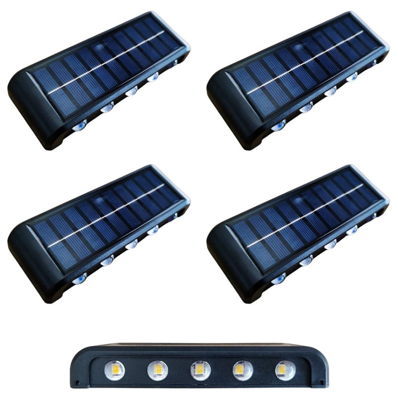 it com 4 Arandela solar 10 leds jardim escadas muros