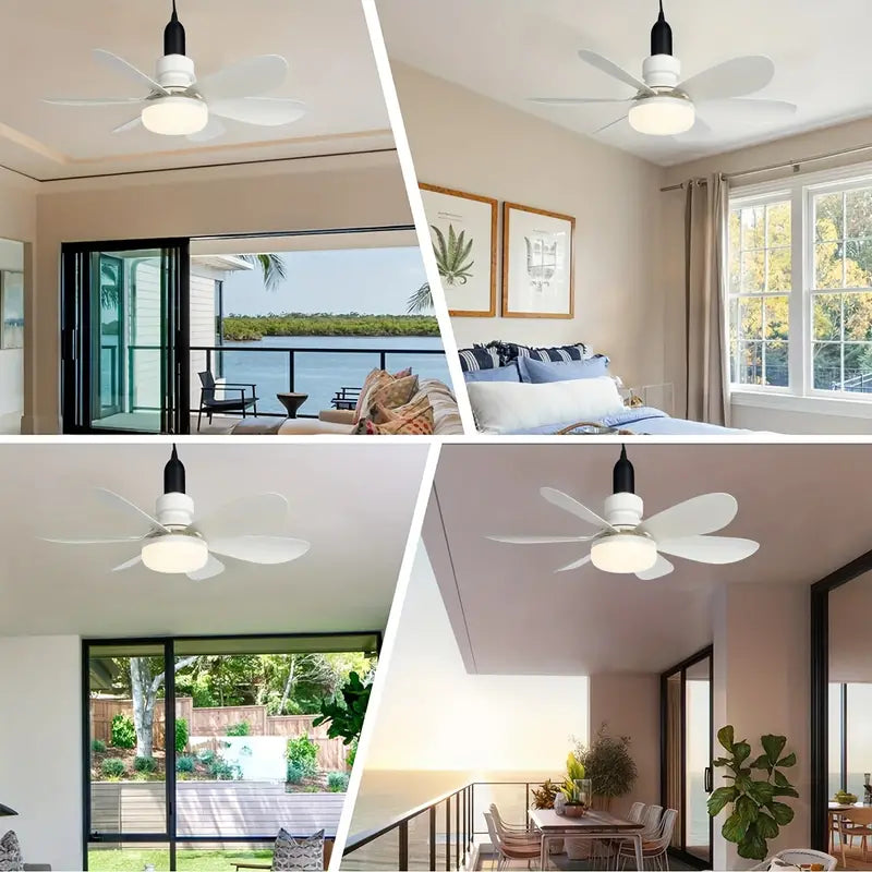 Ventilador E Luminária De Teto Com Rotação 360° Automatica