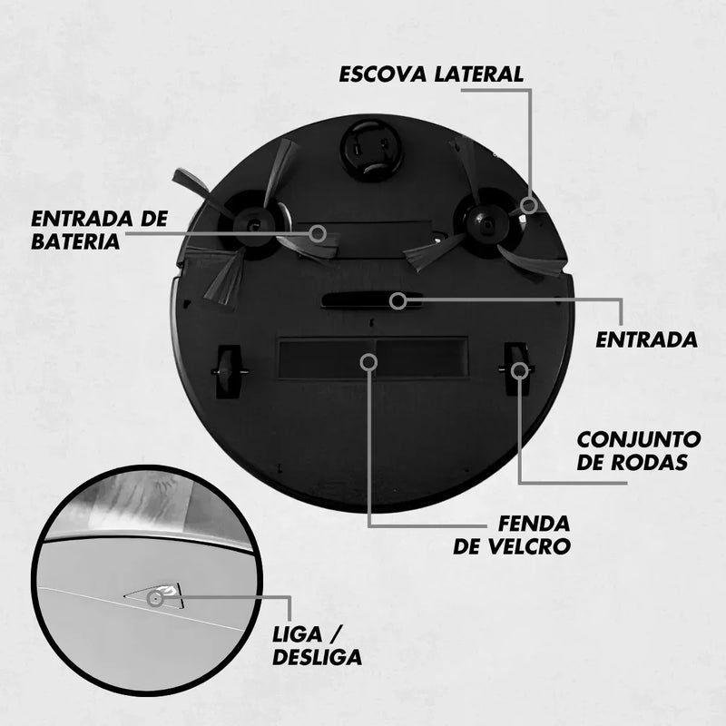 : Aspirador De Pó Robô Redondo Inteligente