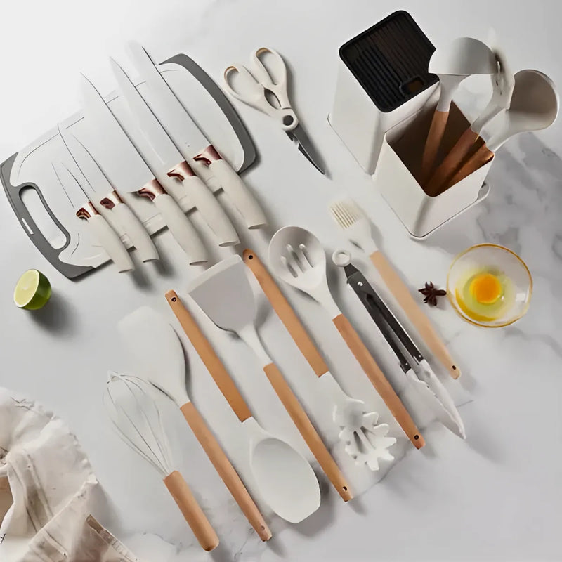 Kit Utensílios de Cozinha Jogo Completo 19 Peças