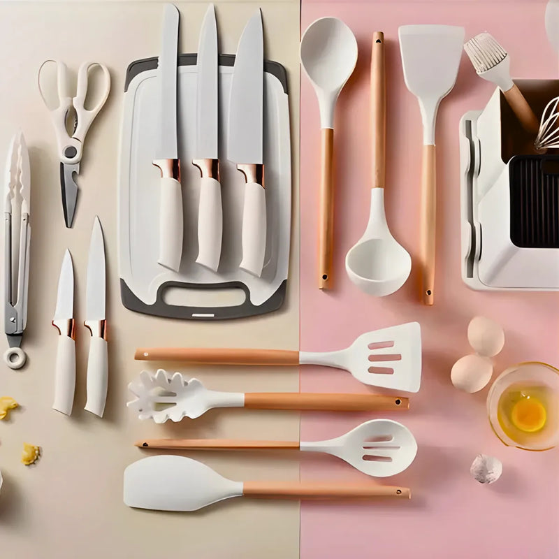 Kit Utensílios de Cozinha Jogo Completo 19 Peças