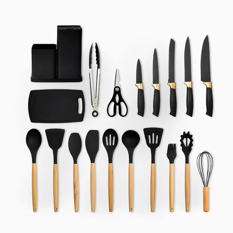 : Kit Utensílios de Cozinha Jogo Completo 19 Peças