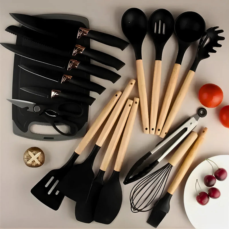 : Kit Utensílios de Cozinha Jogo Completo 19 Peças