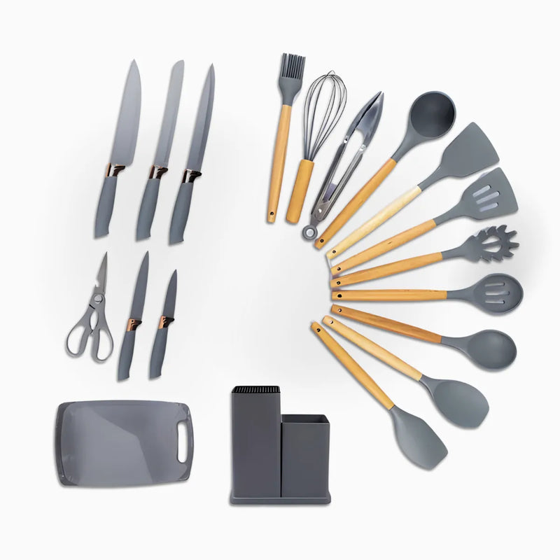 Kit Utensílios de Cozinha Jogo Completo 19 Peças