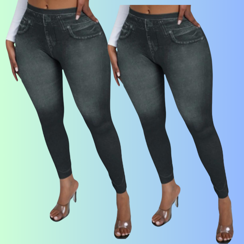 Calça LipoJeans: Leggings Skinny de Denim Feminino: Conforto Casual e Elegância em uma Peça com Estilo