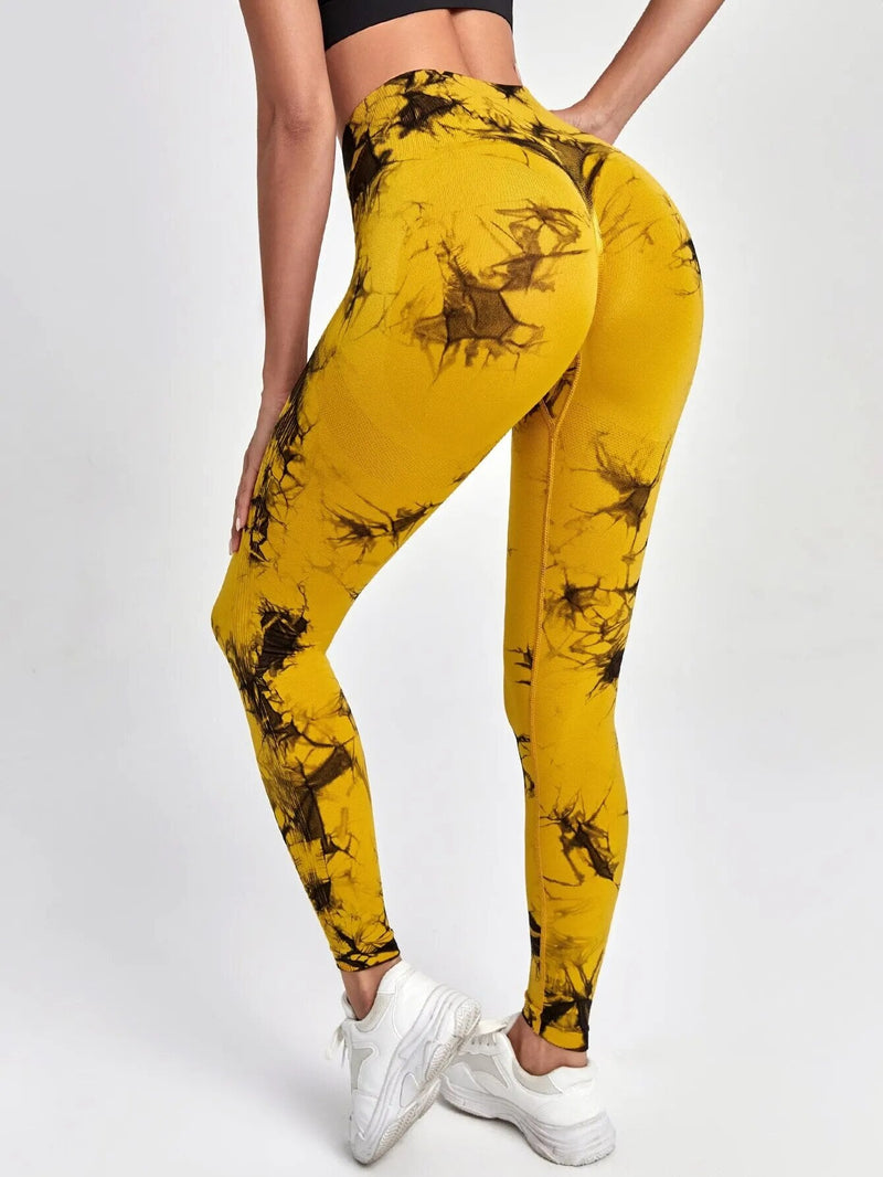 Legging de Yoga Push Up sem costura para mulheres, Tie Dye, Leggings esportivos, calças justas de fitness, leggings de treino, roupas de ginástica, 2023