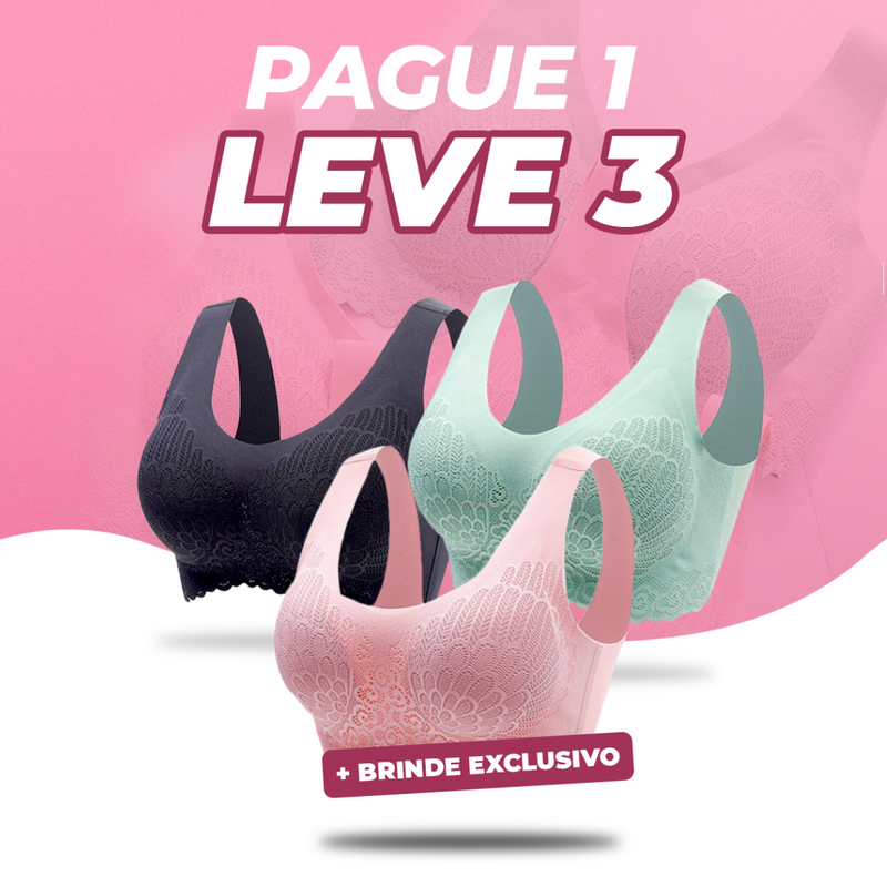 Sutiã Revolucionário ComfortFlex: Elegância e Suavidade, Design sem Costuras, Bojo Removível! Desenvolvido na Alemanha. Conjunto de 3 Unidades: