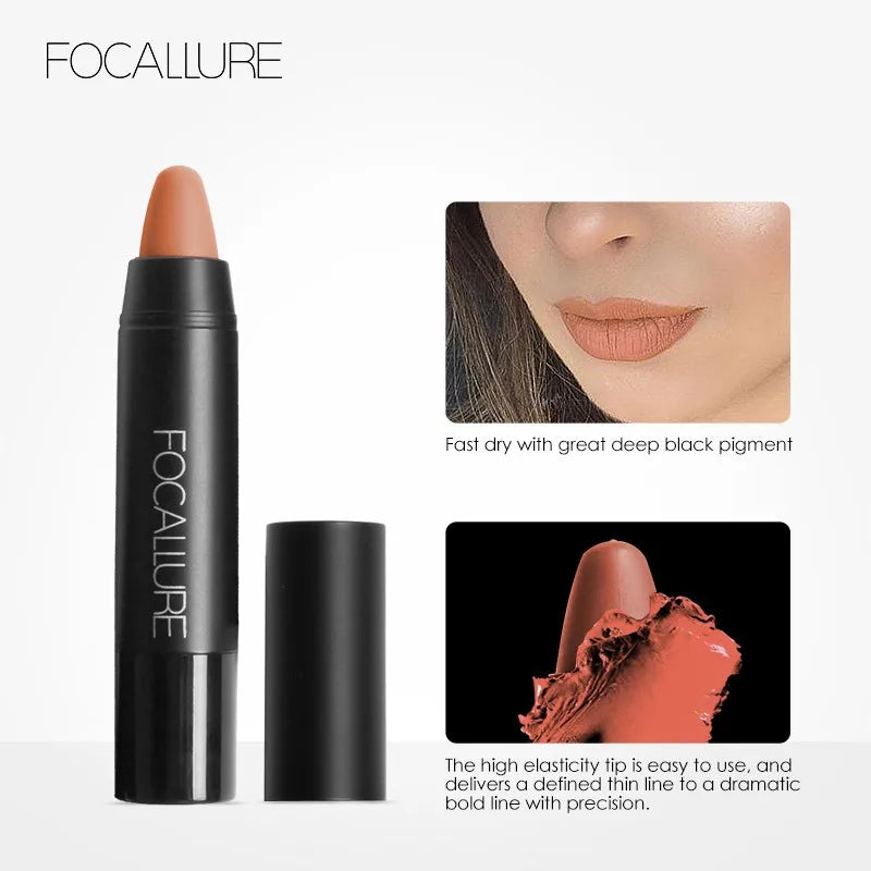 FOCALLURE 31 Cores Batom Matte Longa Duração À Prova D'Água Sexy Lipbalm Antiaderente Lip Tint Lápis Labial Maquiagem Cosméticos para Mulheres