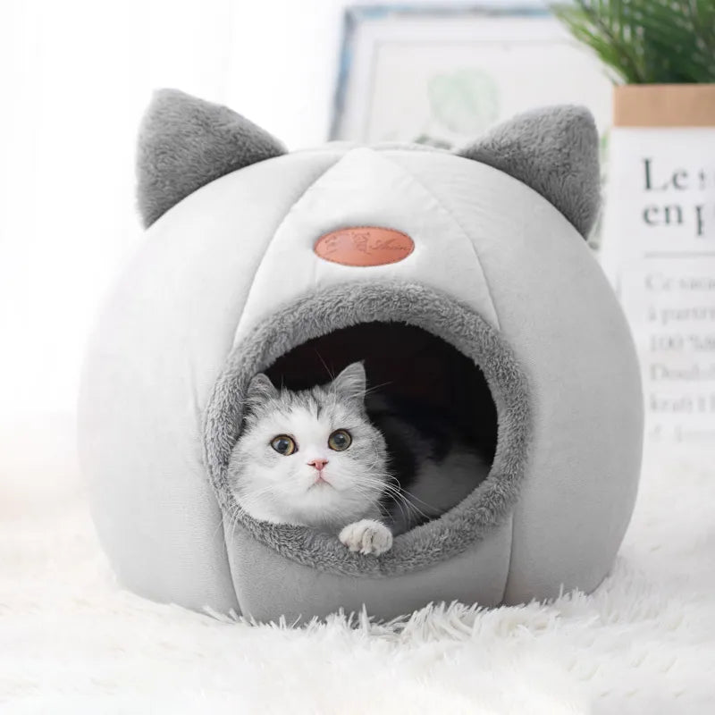 Novo conforto para sono profundo no inverno cama para gatos cesta pequena cama para cães produtos para animais de estimação tenda caverna aconchegante ninho cama gato