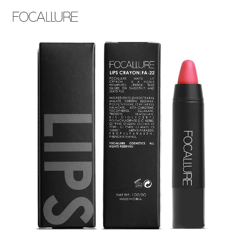 FOCALLURE 31 Cores Batom Matte Longa Duração À Prova D'Água Sexy Lipbalm Antiaderente Lip Tint Lápis Labial Maquiagem Cosméticos para Mulheres