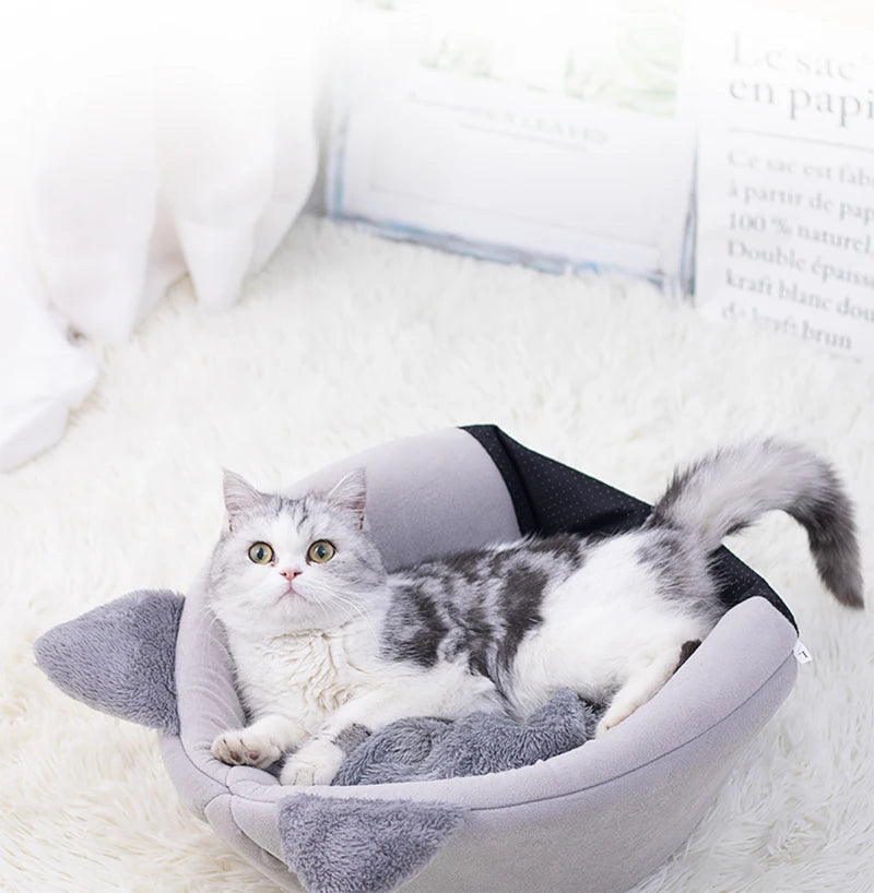 Novo conforto para sono profundo no inverno cama para gatos cesta pequena cama para cães produtos para animais de estimação tenda caverna aconchegante ninho cama gato