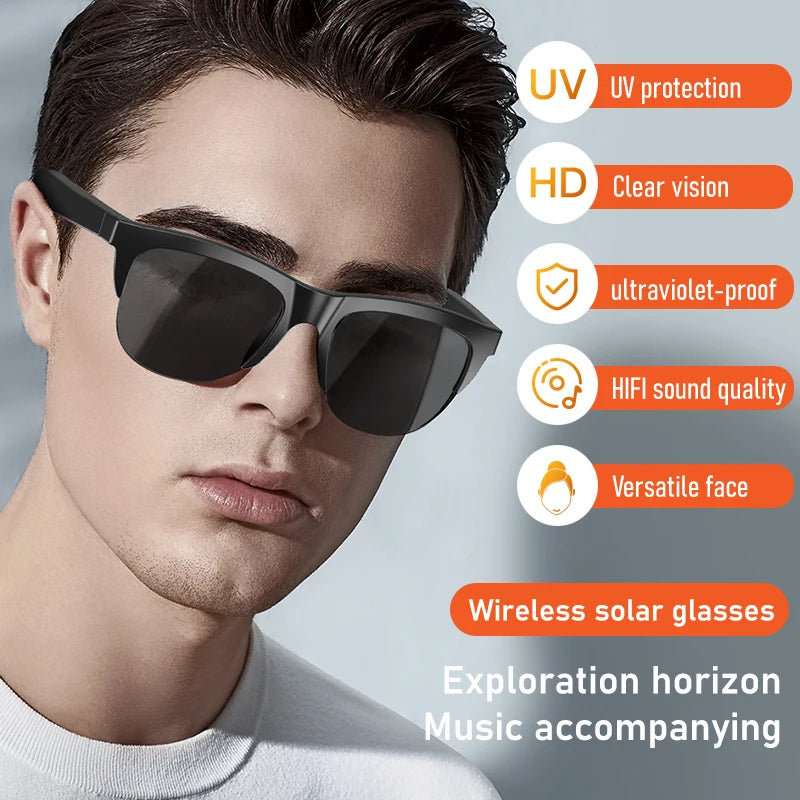 Série F Fone Ouvido Lentes Bluetooth Homem À Prova de Água Smartglass Estéreo Conectado Moldura Smartglasses Polarizados Óculos de Sol Masculinos