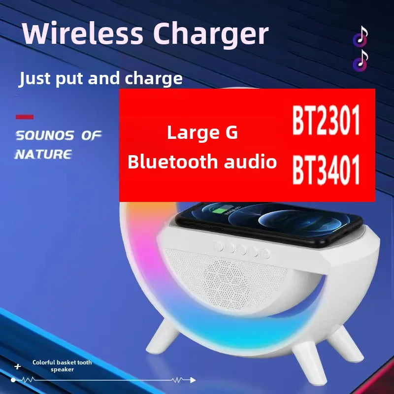 Bt-3401 atmosfera colorida luz sem fio bluetooth alto-falante relógio alarme integrado máquina novo produto best-seller transfronteiriço