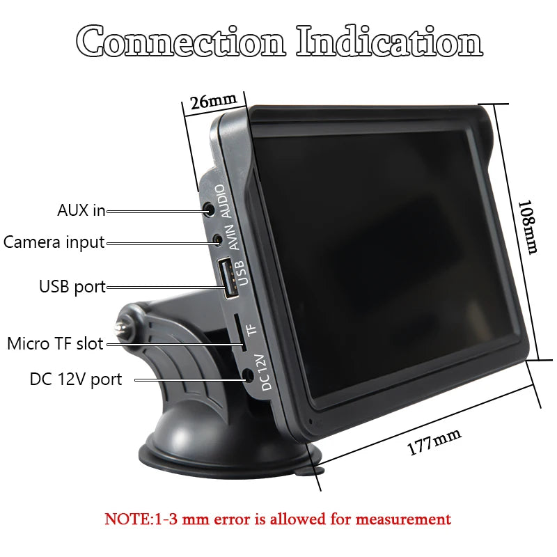 Hippcron carplay android auto rádio do carro reprodutor de vídeo multimídia tela de toque portátil de 7 polegadas com usb aux para câmera de visão traseira