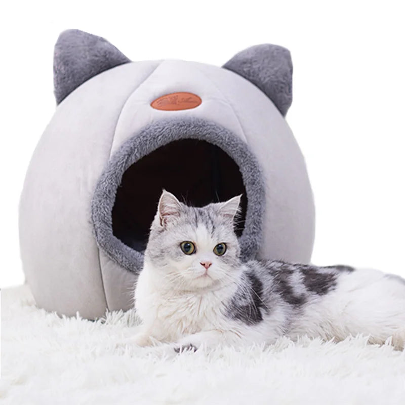 Novo conforto para sono profundo no inverno cama para gatos cesta pequena cama para cães produtos para animais de estimação tenda caverna aconchegante ninho cama gato