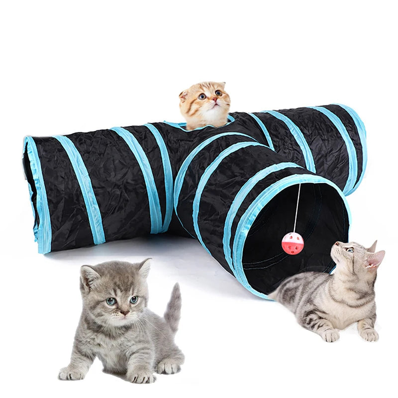 Túnel dobrável para gatos, suprimentos para animais de estimação, túnel de brincar, brinquedo para gatos, barril de perfuração respirável para papel alto interno