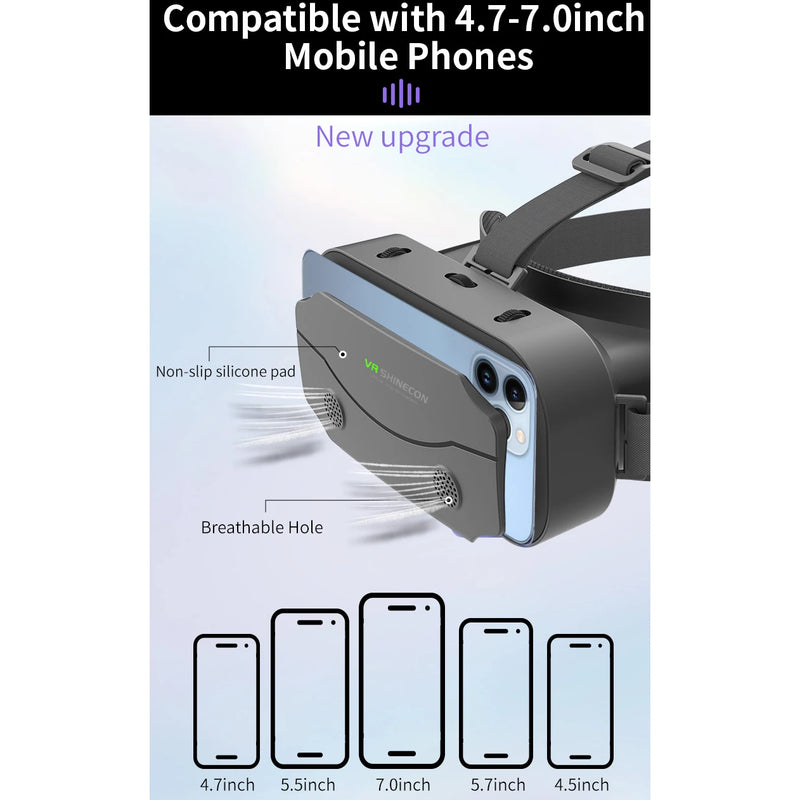 3d viar telefone realidade virtual óculos vr fone de ouvido capacete dispositivos lentes inteligentes óculos para smartphones celular com controlador hedset