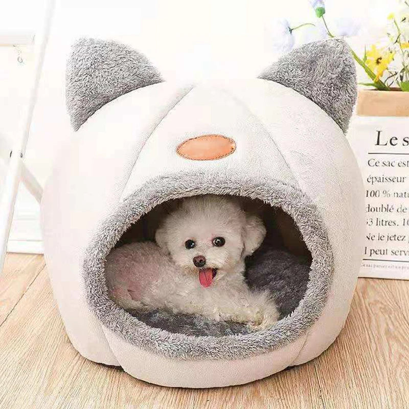 Novo conforto para sono profundo no inverno cama para gatos cesta pequena cama para cães produtos para animais de estimação tenda caverna aconchegante ninho cama gato