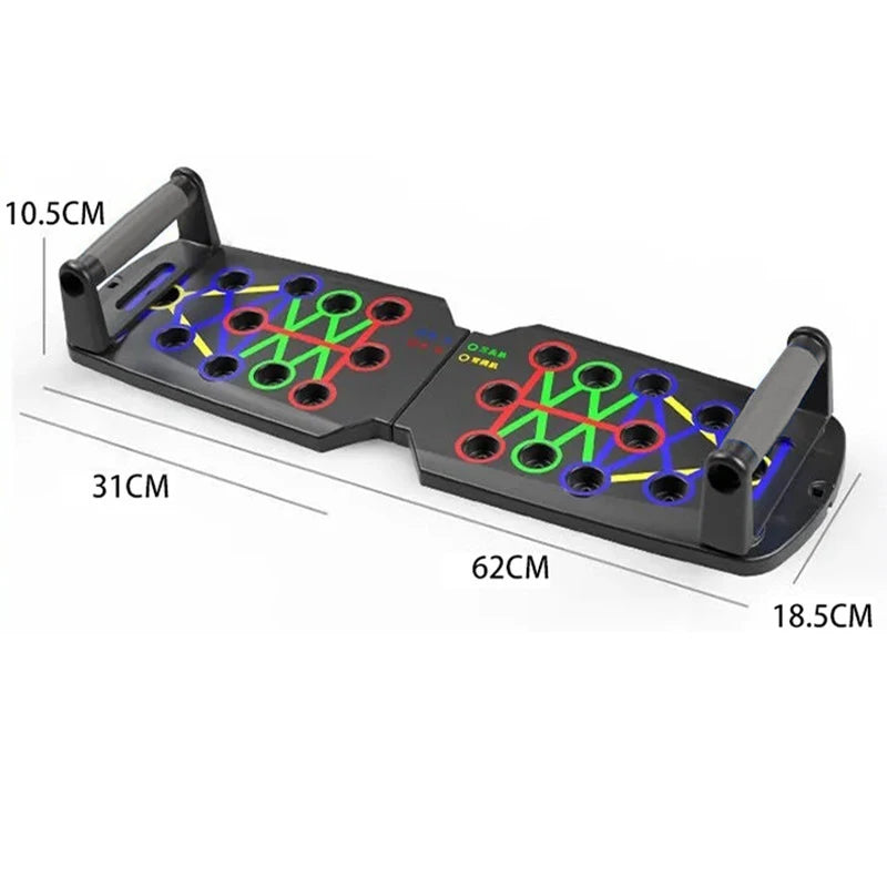 Conjunto de prancha multifuncional portátil com alças, equipamento fitness dobrável para peito, abdômen, braços e costas, treinamento