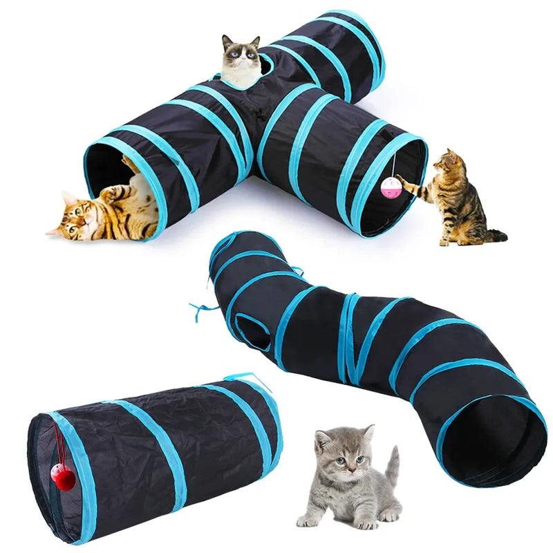 Túnel dobrável para gatos, suprimentos para animais de estimação, túnel de brincar, brinquedo para gatos, barril de perfuração respirável para papel alto interno