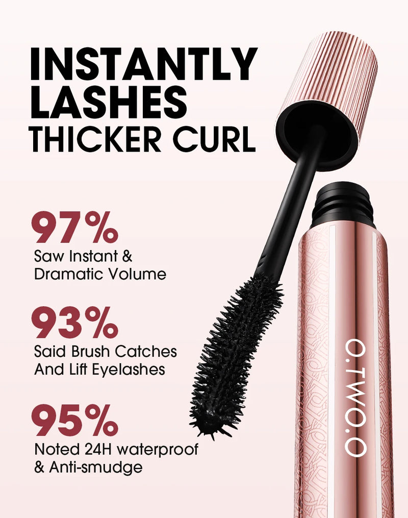 O.TWO.O 4D Mascara À Prova D'Água Extra Volume Longa Duração Hiper-Curvatura Alongamento de Cílios Cílios Não Borrados Preto Mascara