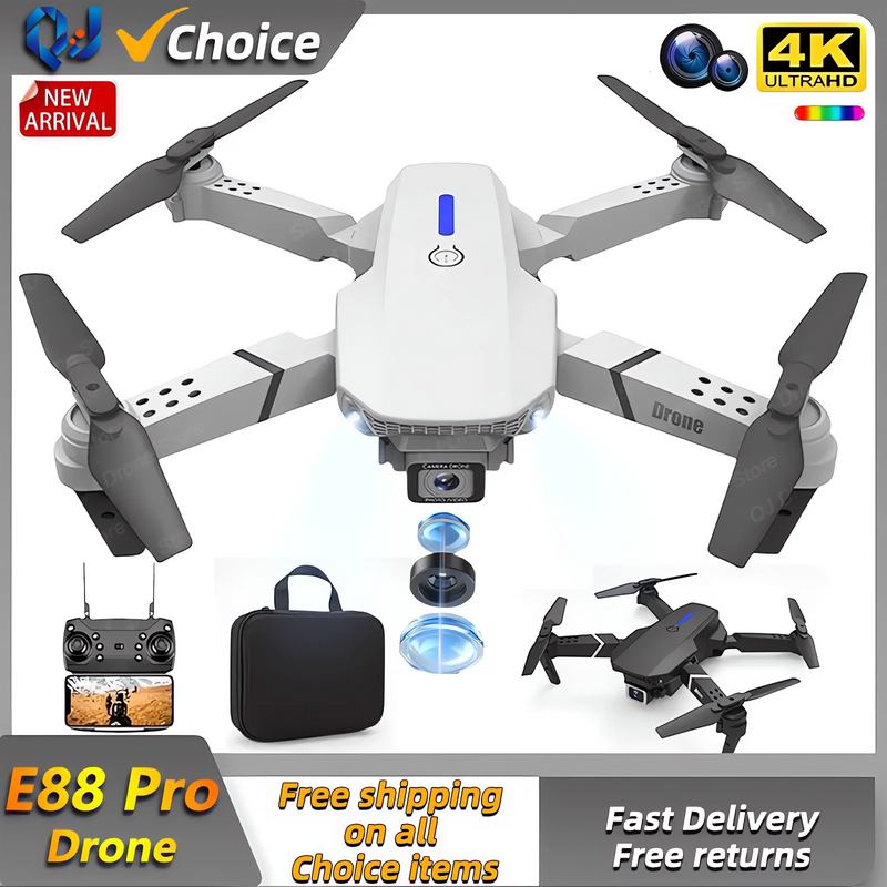 2024 e88pro rc drone 4k professinal com 1080p grande angular câmera hd helicóptero dobrável wifi fpv altura segurar brinquedo de presente