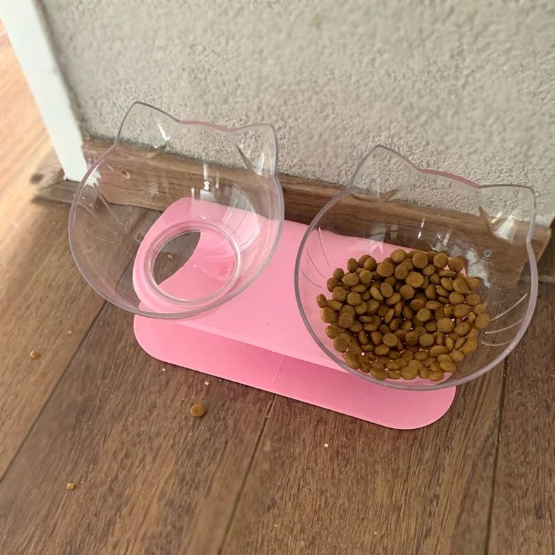 Tigela dupla antiderrapante para cães e gatos, com suporte para alimentação de animais de estimação, tigela de água para gatos, comida para animais de estimação, produtos para alimentação de cães