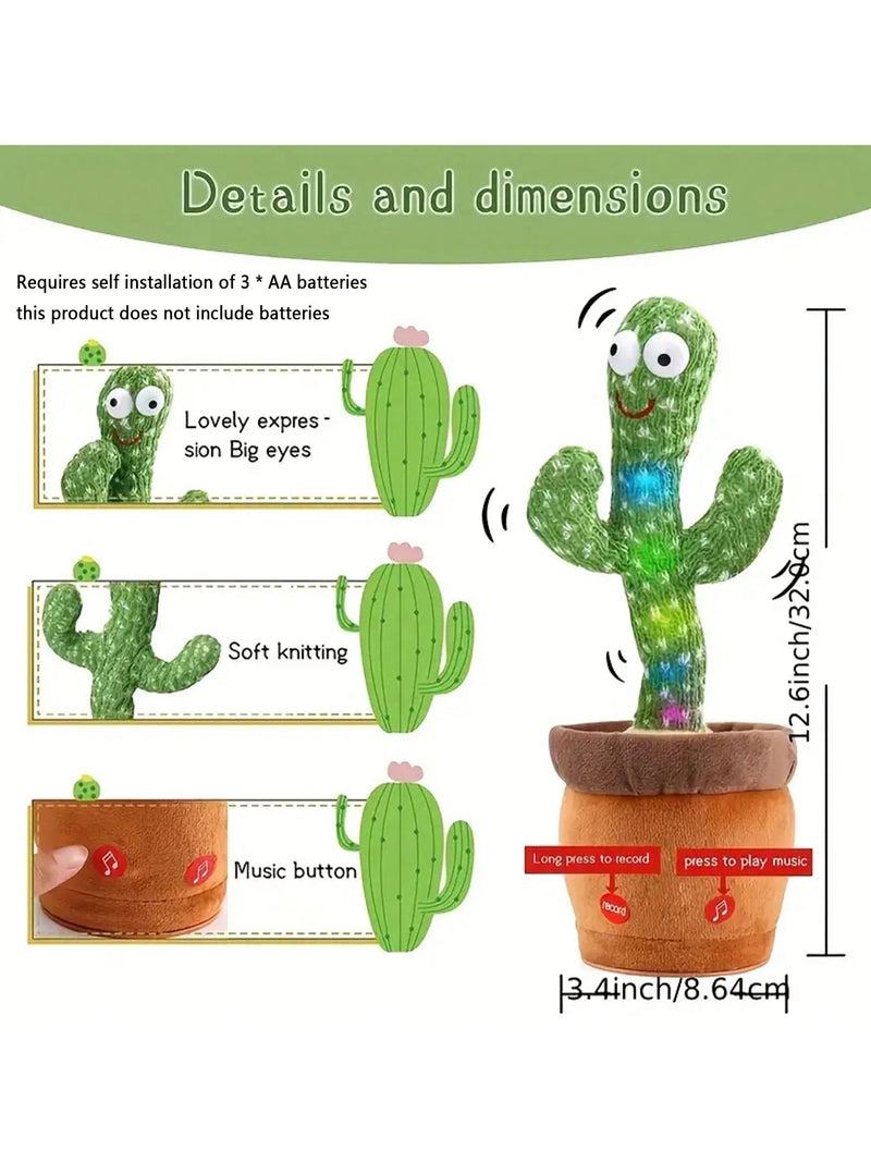 1pc-dança falando brinquedos de cacto para meninos e meninas do bebê, cantando imitando gravação repetindo o que você diz sunny cactus up plus