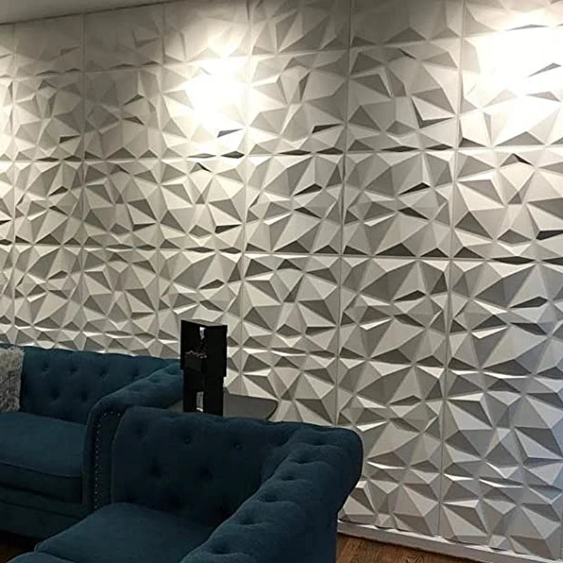 30x30cm 3d Art Decor 3D Painel de parede Corte Geométrico Diamante Esculpido Madeira Azulejo Adesivos Fundo Não autoadesivo 3d Adesivo de parede