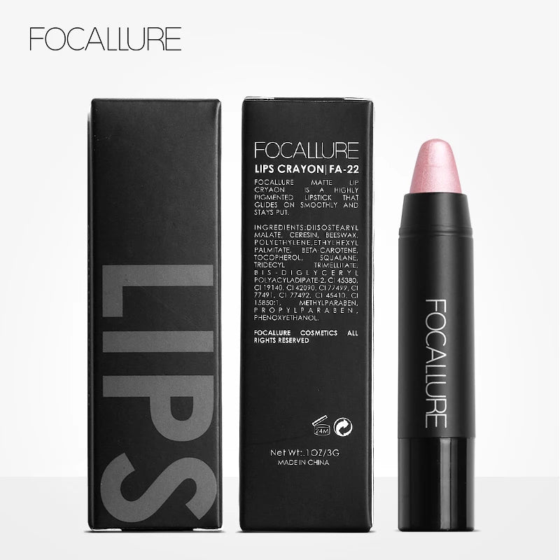 FOCALLURE 31 Cores Batom Matte Longa Duração À Prova D'Água Sexy Lipbalm Antiaderente Lip Tint Lápis Labial Maquiagem Cosméticos para Mulheres