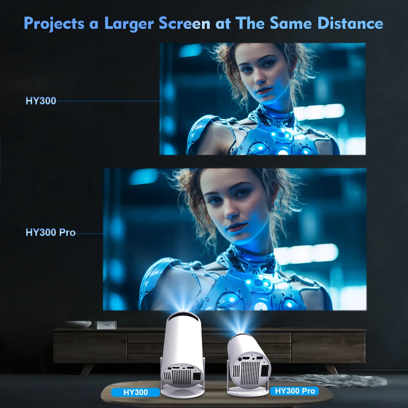 Projetor Magcubic Android 11 4K 1280*720P HY300 Dual Wifi 260ANSI 180°flexível BT5.0 Cinema Outdoor Projetor Portátil HY300 Pro