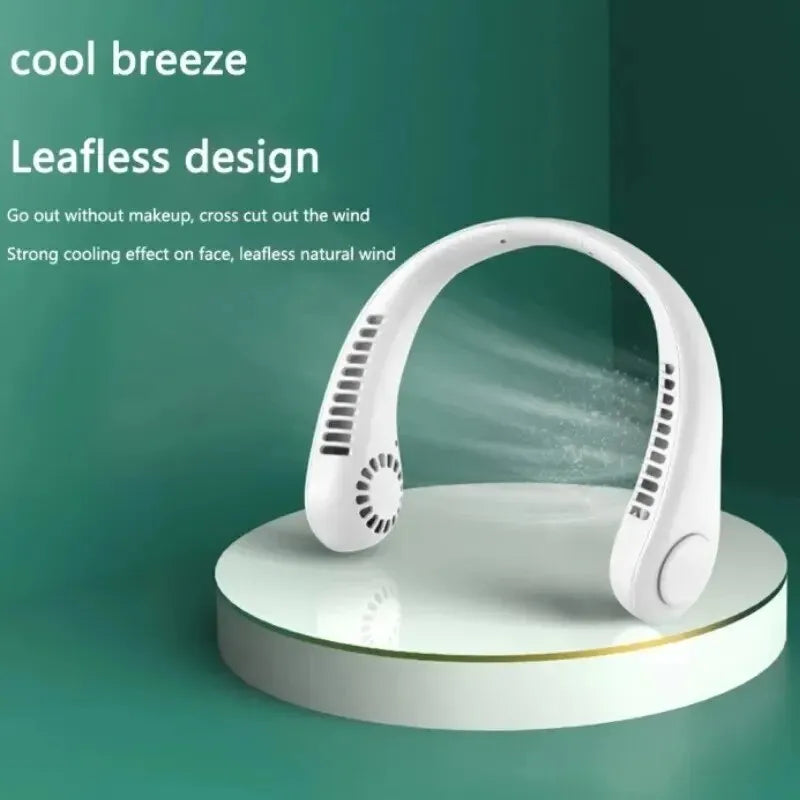 2024 1200mah novo mini ventilador montado no pescoço portátil bladeless pescoço recarregável refrigerador de ar 3 velocidade mini verão esportes ventilador ao ar livre