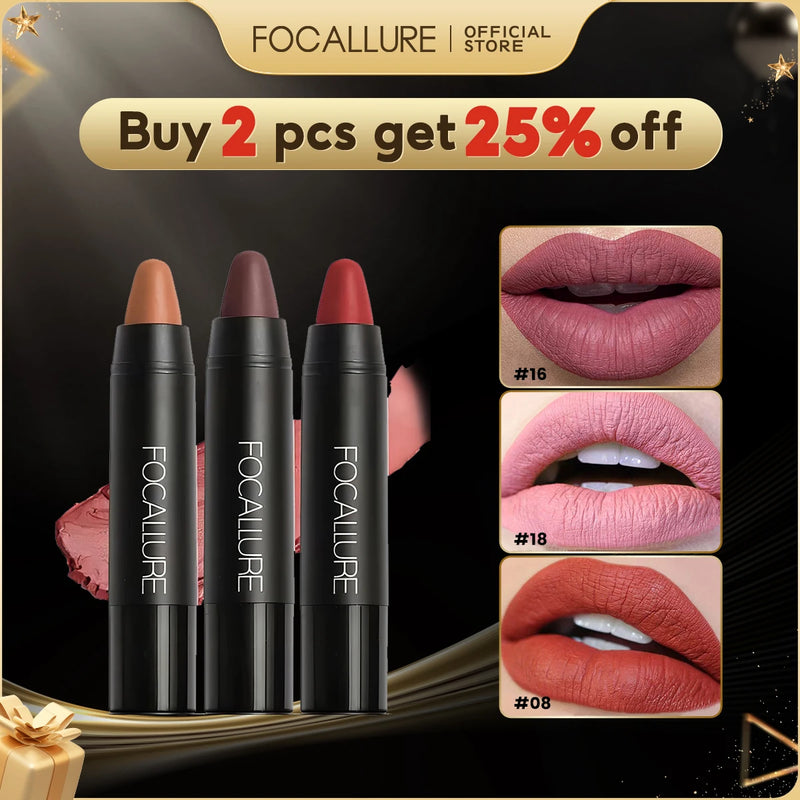 FOCALLURE 31 Cores Batom Matte Longa Duração À Prova D'Água Sexy Lipbalm Antiaderente Lip Tint Lápis Labial Maquiagem Cosméticos para Mulheres