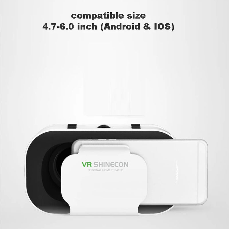 Shinecon vr óculos 3d fone de ouvido dispositivo realidade virtual capacete óculos lentes smartphone móvel telefone inteligente realidade celular viar vr