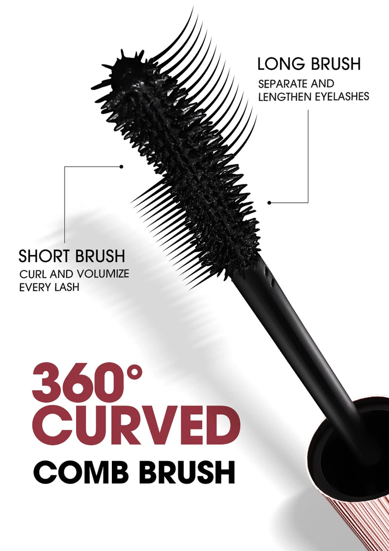 O.TWO.O 4D Mascara À Prova D'Água Extra Volume Longa Duração Hiper-Curvatura Alongamento de Cílios Cílios Não Borrados Preto Mascara