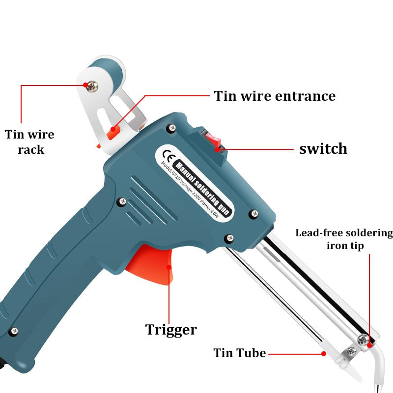 Pistola de solda com estanho  110/220v  60w