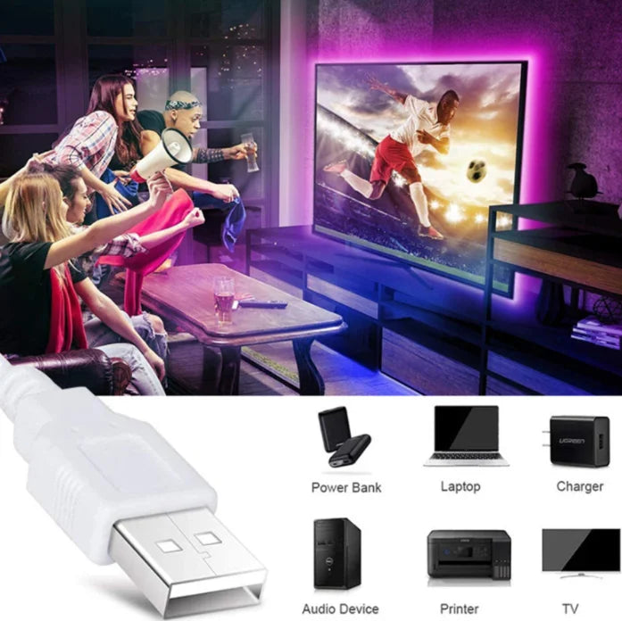 Corda de luz noturna led dc5v com cabo de porta usb 50cm 1m 2m 3m 4m 5m usb lâmpada de tira led smd 3528 para tv/pc/portátil