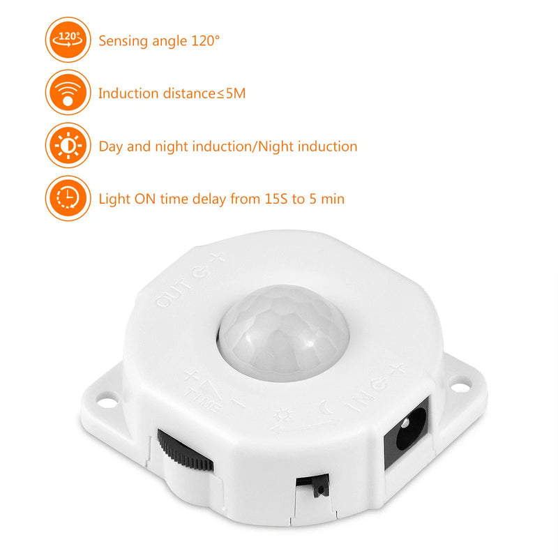 Sensor de movimento led sob a luz da noite da cama da luz do armário 1m-5m tira conduzida lâmpada do sensor da noite com 110v-220v ao adaptador de alimentação 12v