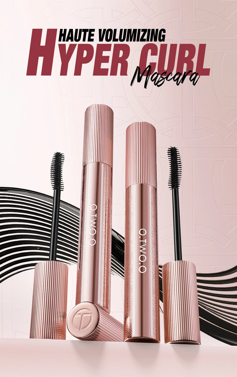 O.TWO.O 4D Mascara À Prova D'Água Extra Volume Longa Duração Hiper-Curvatura Alongamento de Cílios Cílios Não Borrados Preto Mascara