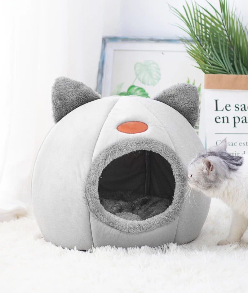 Novo conforto para sono profundo no inverno cama para gatos cesta pequena cama para cães produtos para animais de estimação tenda caverna aconchegante ninho cama gato