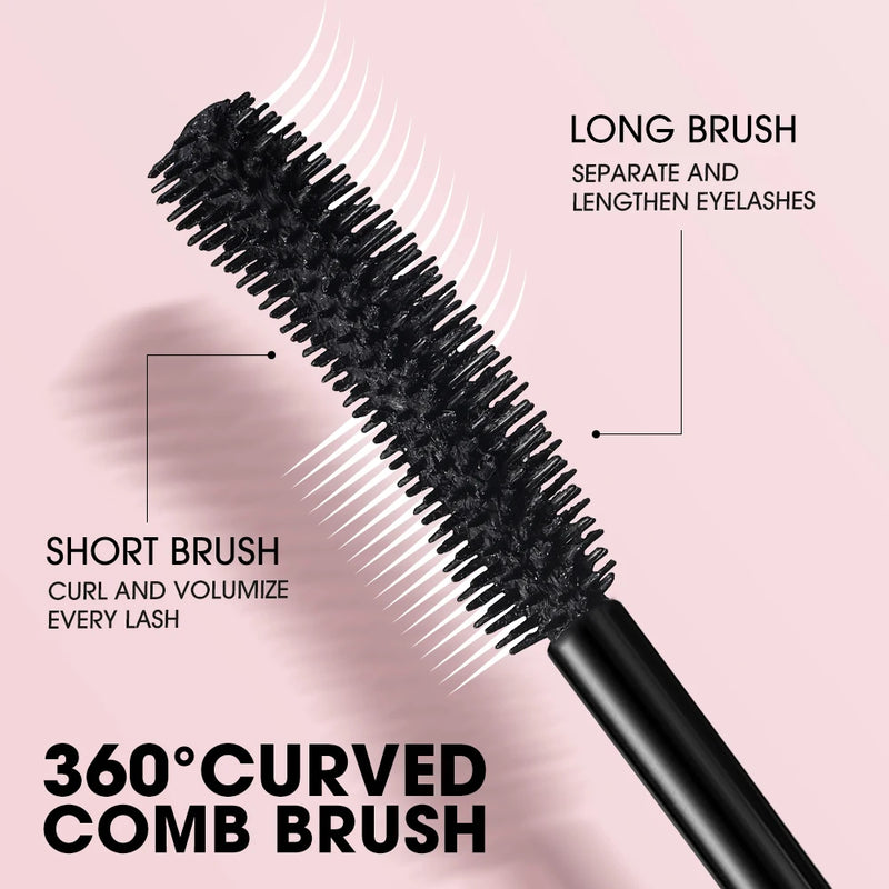 O.TWO.O 4D Mascara À Prova D'Água Extra Volume Longa Duração Hiper-Curvatura Alongamento de Cílios Cílios Não Borrados Preto Mascara